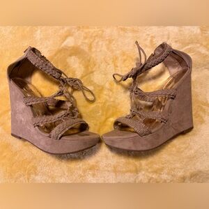 Carlos by Carlos Santana Brown Braided Wedges